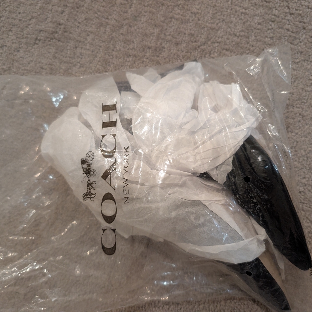 Coach Black Suede Slingback Heels - Picture 4 of 5